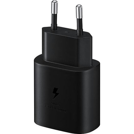 Samsung Φορτιστής με Θύρα USB-C και Καλώδιο USB-C - USB-C 25W Power Delivery Μαύρος (EP-TA800X Bulk)