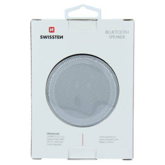 Swissten i-Metal Ηχείο Bluetooth 3W με Διάρκεια Μπαταρίας έως 2.5 ώρες Ασημί
