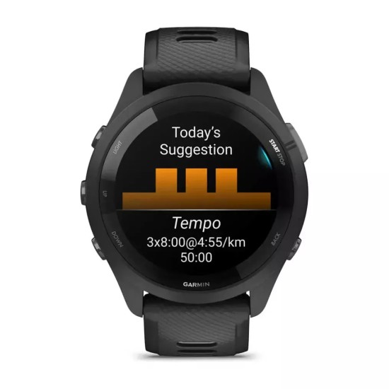Garmin Forerunner 265 46mm Αδιάβροχο Smartwatch με Παλμογράφο (Black/Powder Gray) Garmin Forerunner 265 46mm Αδιάβροχο Smartwatch με Παλμογράφο (Black/Powder Gray)