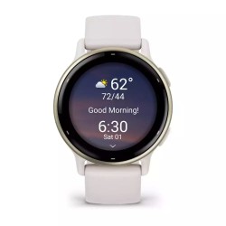 Garmin Vivoactive 5 Aluminium 42mm Αδιάβροχο Smartwatch με Παλμογράφο (Ivory)