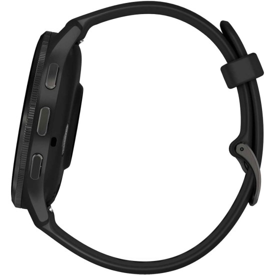 Garmin Venu 3 Stainless Steel 45mm Αδιάβροχο Smartwatch με Παλμογράφο (Slate Bezel With Black Silicone Band)