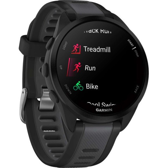 Garmin Forerunner 165 43mm Αδιάβροχο Smartwatch με Παλμογράφο (Black/Slate Gray) Garmin Forerunner 165 43mm Αδιάβροχο Smartwatch με Παλμογράφο (Black/Slate Gray)