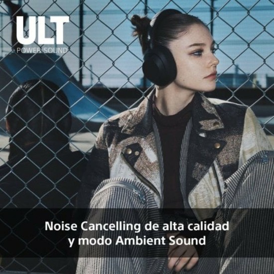 Sony ULT WEAR Ασύρματα / Ενσύρματα Over Ear Ακουστικά με 30 ώρες Λειτουργίας και Quick Charge Μαύρα