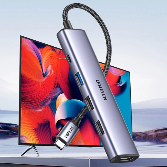Ugreen Hub 5 Θυρών USB 3.0 με σύνδεση USB-C Ασημί 15495