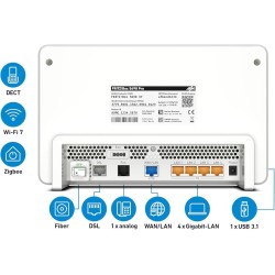 AVM FRITZ!Box 5690 Pro Fiber GPON Ασύρματο VDSL2 Modem Router Wi‑Fi 7 με 4 Θύρες AVM FRITZ!Box 5690 Pro Fiber GPON Ασύρματο VDSL2 Modem Router Wi‑Fi 7 με 4 Θύρες