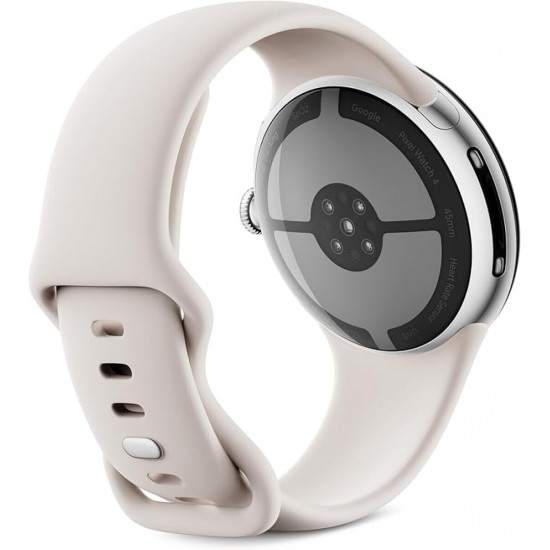 Google Pixel Watch 4 Aluminium 45mm με Παλμογράφο (Polished Silver Aluminium Case/Porcelain Active Band)