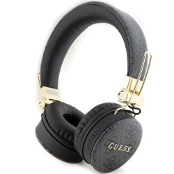 Guess 4G Metal Logo Ασύρματα / Ενσύρματα On Ear Ακουστικά με 6 ώρες Λειτουργίας και Quick Charge Μαύρα