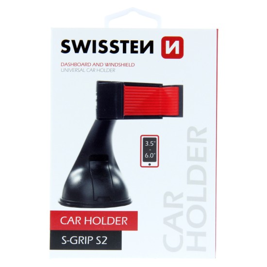Swissten S-GRIP S2 Βάση Κινητού Αυτοκινήτου με Ρυθμιζόμενα Άγκιστρα Μαύρη 65010000
