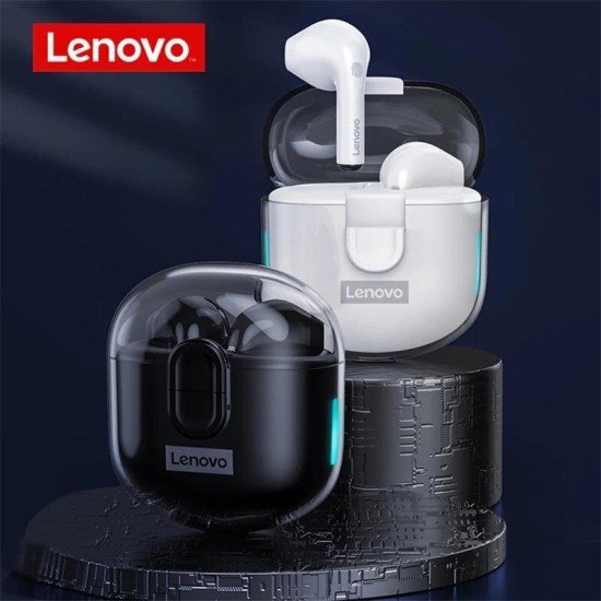 Lenovo LP12 Earbud Bluetooth Handsfree Ακουστικά με Θήκη Φόρτισης Λευκά