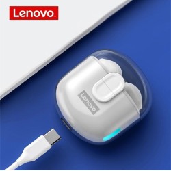 Lenovo LP12 Earbud Bluetooth Handsfree Ακουστικά με Θήκη Φόρτισης Λευκά