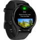Garmin Venu 3 Stainless Steel 45mm Αδιάβροχο Smartwatch με Παλμογράφο (Slate Bezel With Black Silicone Band)