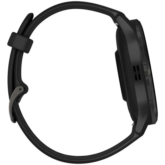 Garmin Venu 3 Stainless Steel 45mm Αδιάβροχο Smartwatch με Παλμογράφο (Slate Bezel With Black Silicone Band)