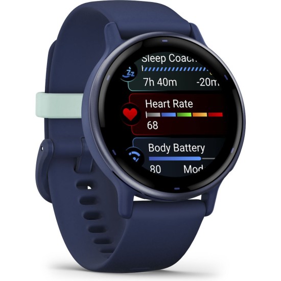 Garmin Vivoactive 5 Aluminium 42mm Αδιάβροχο Smartwatch με Παλμογράφο (Royal Blue)