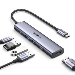 Ugreen Hub 5 Θυρών USB 3.0 με σύνδεση USB-C Ασημί 15495