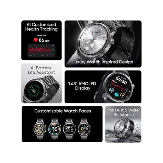 Realme Watch S2 46mm με Παλμογράφο (Metallic Grey)