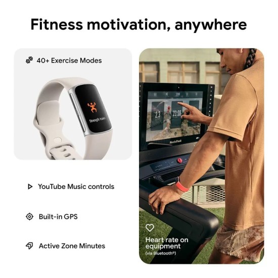 Fitbit Charge 6 Activity Tracker με Παλμογράφο Porcelain / Silver Fitbit Charge 6 Activity Tracker με Παλμογράφο Porcelain / Silver