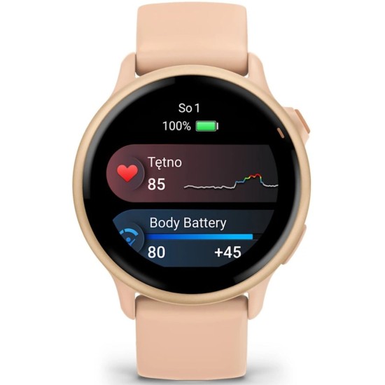 Garmin Vivoactive 6 Aluminium 42mm Αδιάβροχο Smartwatch με Παλμογράφο (Pink Dawn)