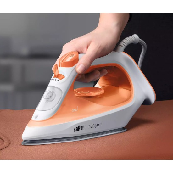 Braun Texstyle 1 Si SI1009OR Σίδερο Ατμού 1900W με Κεραμική Πλάκα και Συνεχόμενη Παροχή Ατμού 25gr/min
