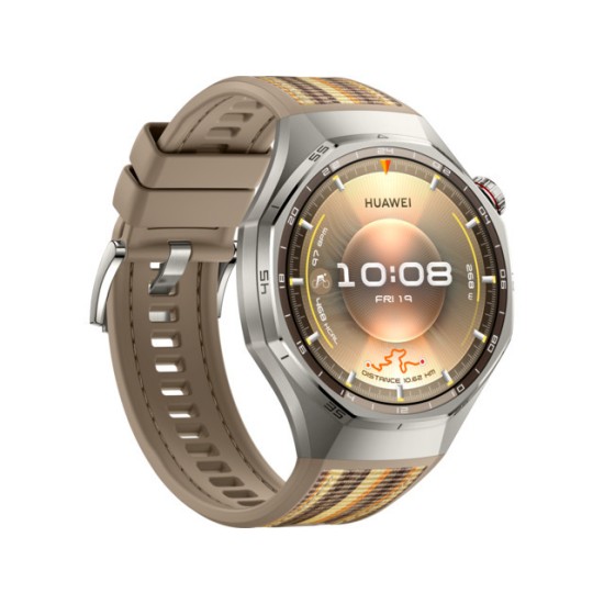Huawei Watch GT 6 Pro Titanium 46mm Αδιάβροχο με Παλμογράφο (Brown Woven)