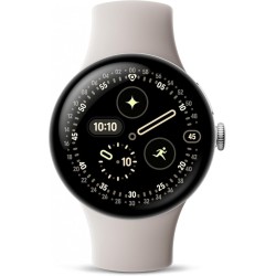 Google Pixel Watch 4 Aluminium 41mm με Παλμογράφο (Polished Silver Aluminium Case/Porcelain Active Band)