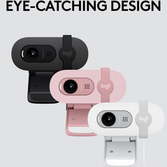 Logitech Brio 100 Web Camera Full HD 1080p Λευκή 960-001617