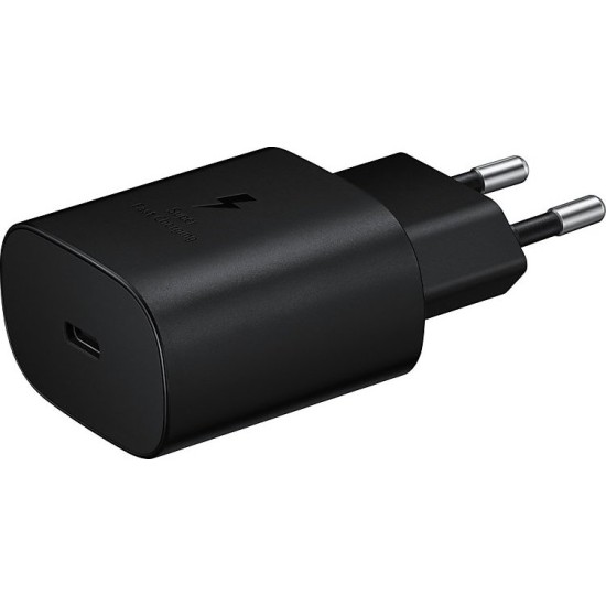 Samsung Φορτιστής με Θύρα USB-C και Καλώδιο USB-C - USB-C 25W Power Delivery Μαύρος (EP-TA800X Bulk)