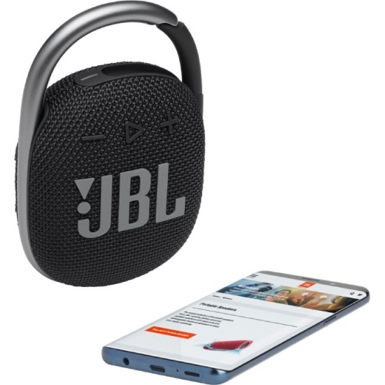 JBL Clip 4 Αδιάβροχο Ηχείο Bluetooth 5W με Διάρκεια Μπαταρίας έως 10 ώρες Μαύρο