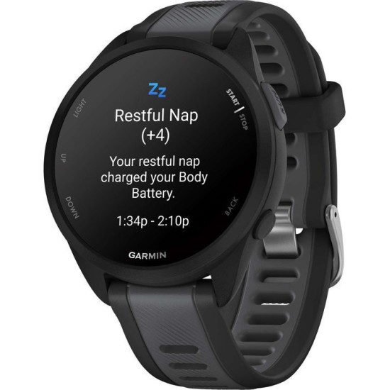 Garmin Forerunner 165 43mm Αδιάβροχο Smartwatch με Παλμογράφο (Black/Slate Gray) Garmin Forerunner 165 43mm Αδιάβροχο Smartwatch με Παλμογράφο (Black/Slate Gray)