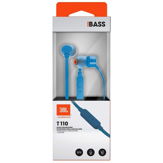 JBL T110 In-ear Handsfree Ακουστικά με Βύσμα 3.5mm Μπλε