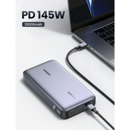 Ugreen PB205 Power Bank 25000mAh 145W με Θύρα USB-A και 2 Θύρες USB-C Power Delivery / Quick Charge 3.0 Γκρι