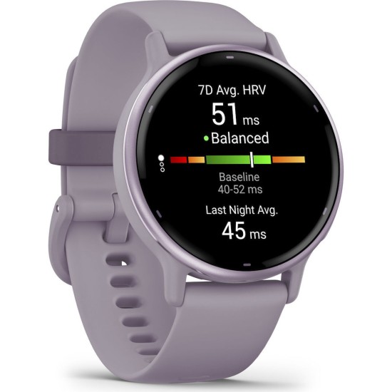 Garmin Vivoactive 5 Aluminium 42mm Αδιάβροχο Smartwatch με Παλμογράφο (Orchid)