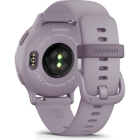 Garmin Vivoactive 5 Aluminium 42mm Αδιάβροχο Smartwatch με Παλμογράφο (Orchid)