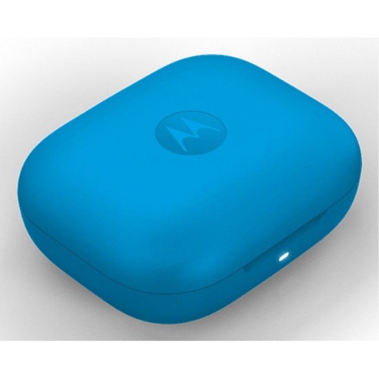 Motorola Moto Buds BASS Bluetooth Handsfree Ακουστικά με Αντοχή στον Ιδρώτα και Θήκη Φόρτισης Pantone Blue Jewel