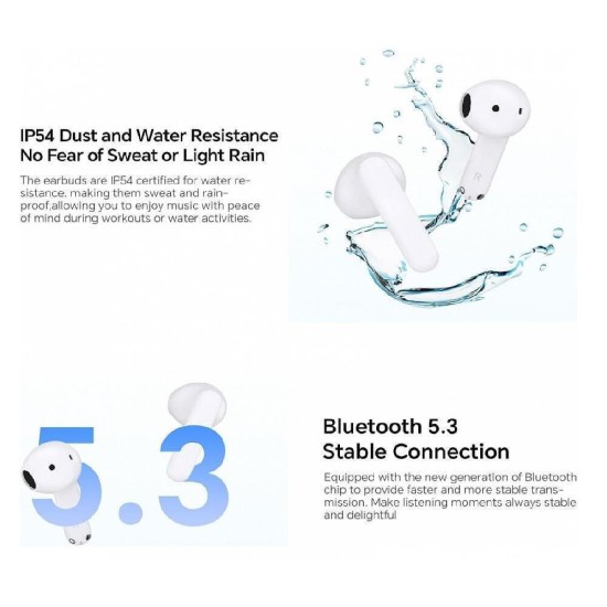 Honor Choice X7e Active In-ear Bluetooth Handsfree Ακουστικά με Αντοχή στον Ιδρώτα και Θήκη Φόρτισης Λευκά