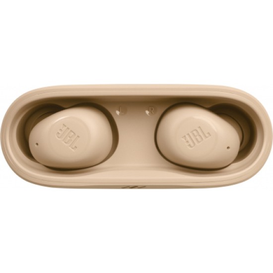 JBL Wave Buds Bluetooth Handsfree Ακουστικά με Αντοχή στον Ιδρώτα και Θήκη Φόρτισης Beige