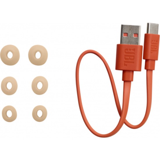 JBL Wave Buds Bluetooth Handsfree Ακουστικά με Αντοχή στον Ιδρώτα και Θήκη Φόρτισης Beige