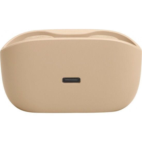 JBL Wave Buds Bluetooth Handsfree Ακουστικά με Αντοχή στον Ιδρώτα και Θήκη Φόρτισης Beige