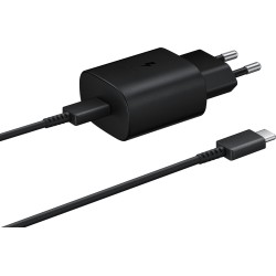 Samsung Φορτιστής με Θύρα USB-C και Καλώδιο USB-C - USB-C 25W Power Delivery Μαύρος (EP-TA800X Bulk)