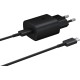 Samsung Φορτιστής με Θύρα USB-C και Καλώδιο USB-C - USB-C 25W Power Delivery Μαύρος (EP-TA800X Bulk)