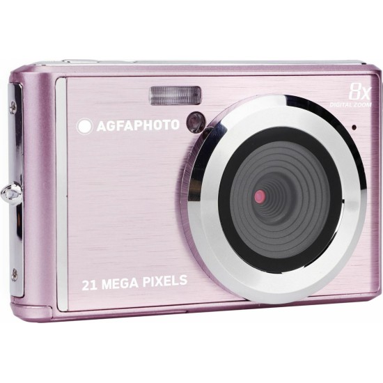 AgfaPhoto DC5200 Compact Φωτογραφική Μηχανή 21MP Οπτικού Ζουμ 8x Ροζ