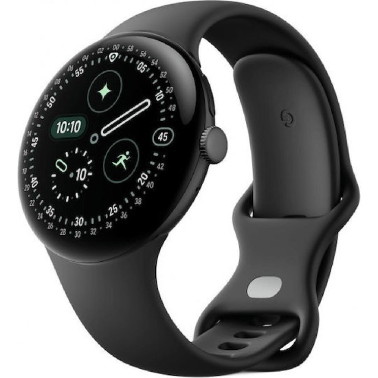 Google Pixel Watch 4 Aluminium 45mm με Παλμογράφο (Matte Black Aluminium Case/Obsidian Active Band)