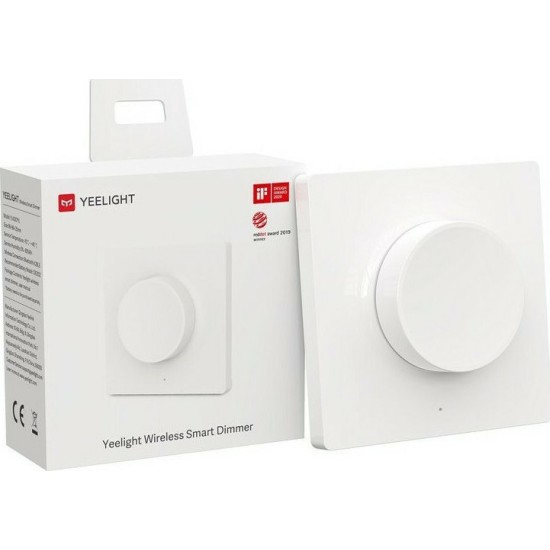 Yeelight Επιτοίχιος Διακόπτης Dimmer με Πλαίσιο LED Περιστροφικός σε Λευκό Χρώμα YLKG07YL