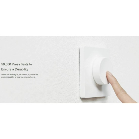 Yeelight Επιτοίχιος Διακόπτης Dimmer με Πλαίσιο LED Περιστροφικός σε Λευκό Χρώμα YLKG07YL