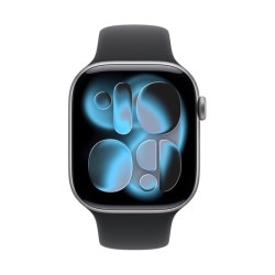 Apple Watch Series 11 Aluminium 46mm Αδιάβροχο με Παλμογράφο (Space Grey Aluminium Case with Black Sport Band - M/L)