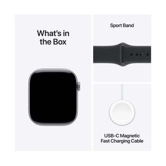 Apple Watch Series 11 Aluminium 46mm Αδιάβροχο με Παλμογράφο (Space Grey Aluminium Case with Black Sport Band - M/L) Apple Watch Series 11 Aluminium 46mm Αδιάβροχο με Παλμογράφο (Space Grey Aluminium Case with Black Sport Band - M/L)