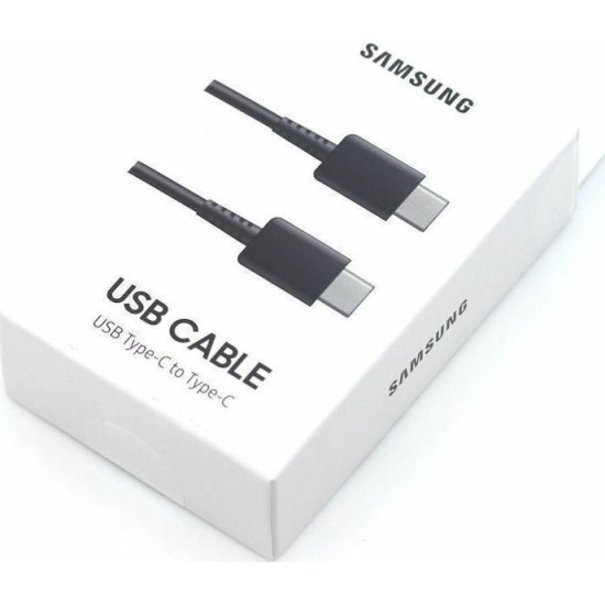 Samsung Regular USB 2.0 Cable USB-C male - USB-C male Μαύρο 1m (EP-DA705BBEGWW)