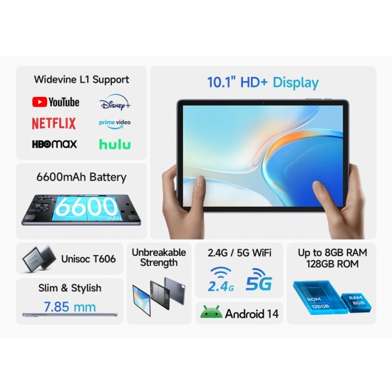 Ulefone W10 10.1" Tablet με WiFi (4GB/128GB) Space Grey