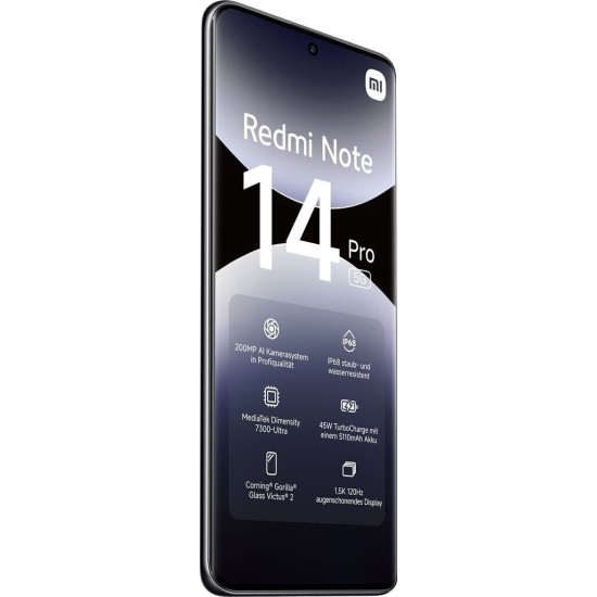 Xiaomi Redmi Note 14 Pro 5G Dual SIM (8GB/256GB) Midnight Black
