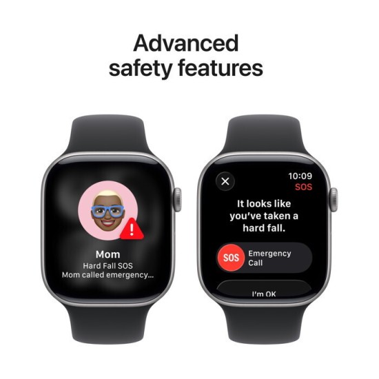 Apple Watch Series 11 Aluminium 46mm Αδιάβροχο με Παλμογράφο (Space Grey Aluminium Case with Black Sport Band - M/L) Apple Watch Series 11 Aluminium 46mm Αδιάβροχο με Παλμογράφο (Space Grey Aluminium Case with Black Sport Band - M/L)