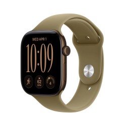 Apple Watch Series 12 Aluminium 46mm Αδιάβροχο με Παλμογράφο (Dark Bronze Aluminium with Olive Sport Band - S/M)